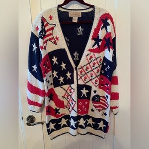 Stitches Star-Spangled Cardigan - Navy, Red, and White